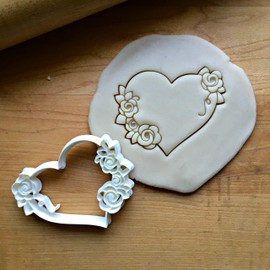Sweet Prints Inc Floral Heart Cookie Cutter - Dishwasher Safe (6" wide)