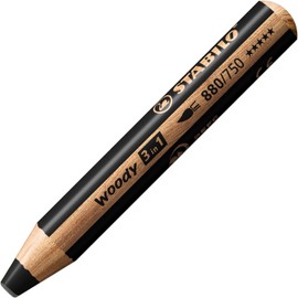 STABILO Multi-talented Pencil woody 3-in-1 - Pack of 3 Pencils - Black