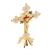 Metal Standing Cross Red Rhinestone Decoration Exquisite Retro Elegance Standing