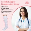 Tarpop 4 Pairs Women Zipper Compression Sock Colorful 20-30mmhg Compression