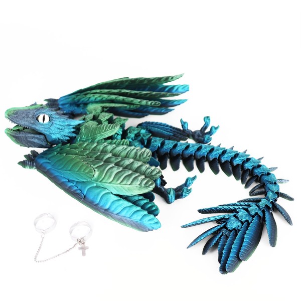 ACOCOFE 3D Printed Dragon Feathered Wyvern Dragon Toys,16 inch Large