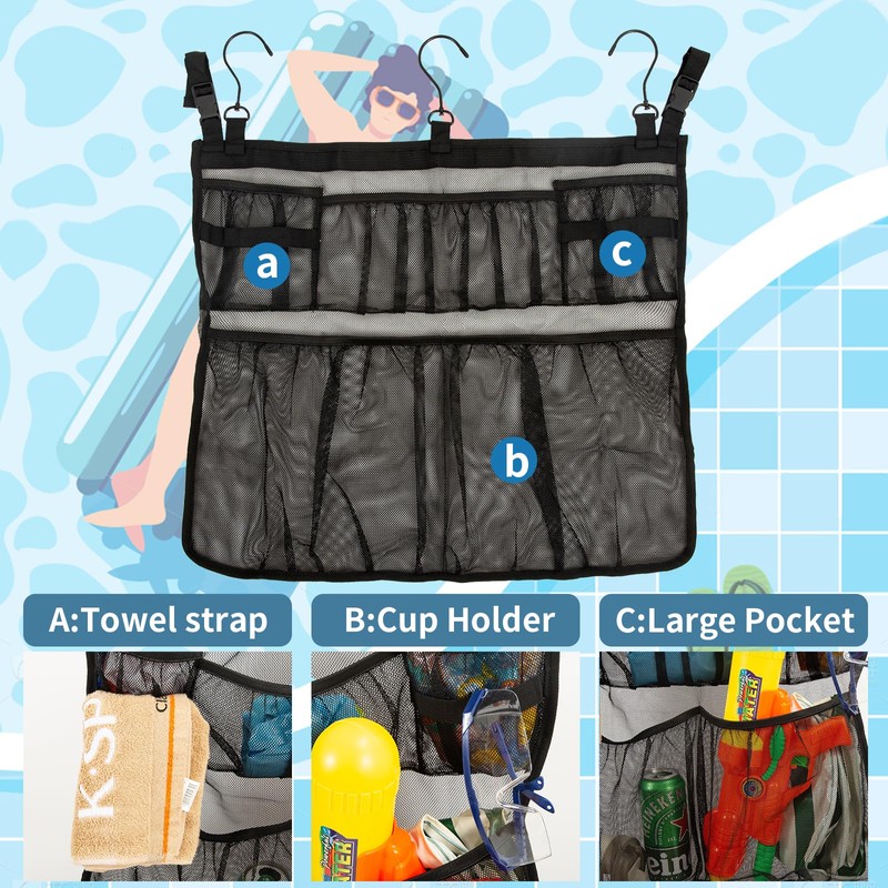 Pool Storage Net, Pool Storage Bag, Garden Pool Storage Organiser,
