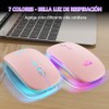 EASYTAO Mouse Inalámbrico, Mouse Bluetooth/Wireless2.4GHz Modos Dual Recargable con Iluminación