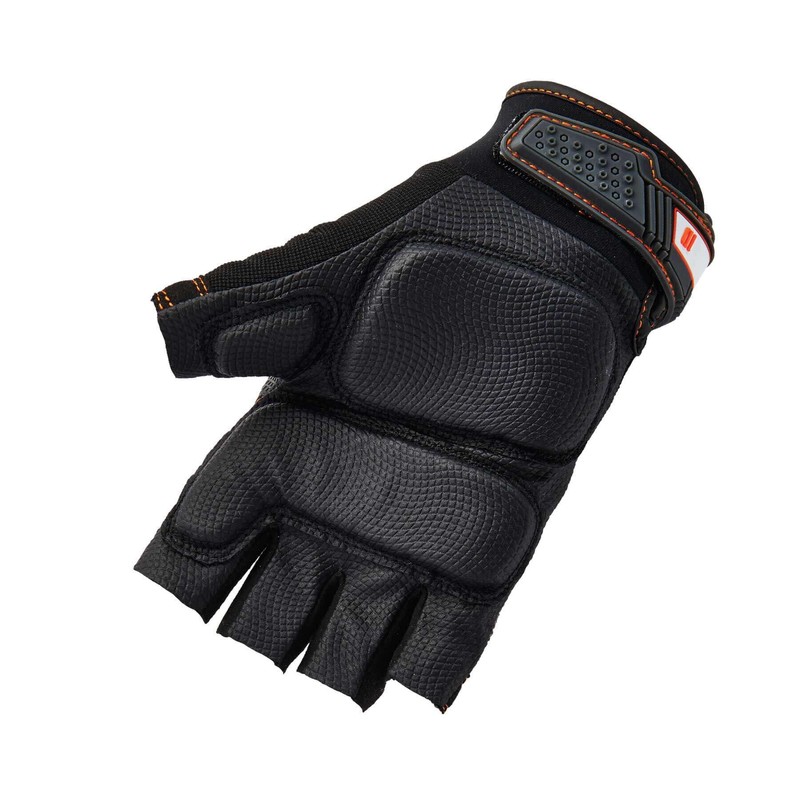 Ergodyne ProFlex 900 Impact Protection Work Gloves, Padded Palm, Half-Finger,