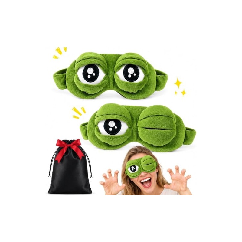 3D Frog Sleep Mask, Funny Frog Eye Mask for Sleeping,