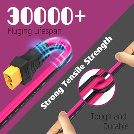 sovunis XT60 Extension Cable 12AWG XT60 to XT60 Cable with Male to Female Connector for RC Battery Portable Power Station Solar Panel (0.5M/1.6FT)