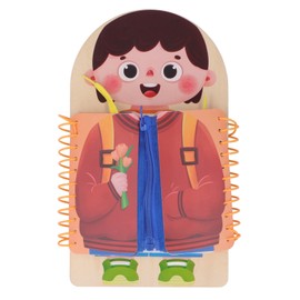 Learning to Dress Board Wooden Early Learning Basic Life Skills Practice Board Multifunction Dress Learning Boards