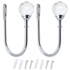 BlueXP 2 Pack Metal Curtain Holdback Hook Crystal Ball U-Form