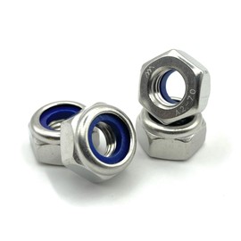 ProRaje Pack of 10 NYLSTOP Nuts M6 Stainless Steel Undelayed Self Locking Hex Self Locking DIN 985 Stainless Steel A2-70 (V2A/304) with Nylon Ring
