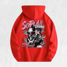 Sopula Studios Graphic Hoodie 100% Cotton US Warehouse 6 ColorsColor: Red, Size: M