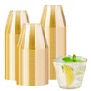 Lamosi 100 Pack 9 oz Gold Plastic Cups, Disposable Gold