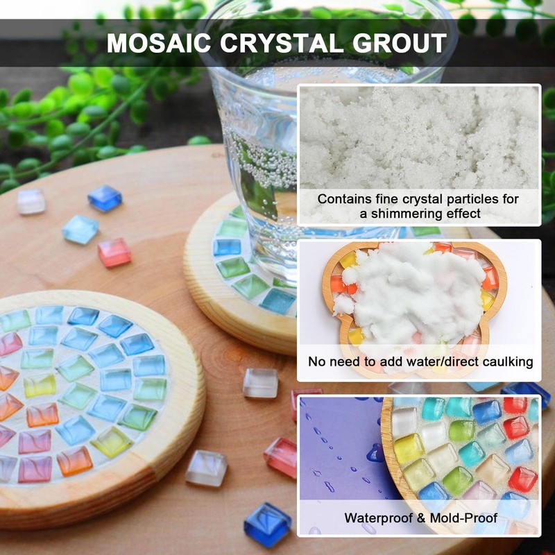 WAN2TLK White Mosaic Crystal Grout 130g, Mosaic Tile Accessories