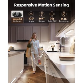 EZVALO Under Cabinet Lighting Wireless, 3200mAh Rechargeable Motion Sensor Light Indoor, Under Cabinet Lights With Dimmable & 3 Color Temps,Closet Light, Under Counter Lights For Kitchen(12inch-4Pack)