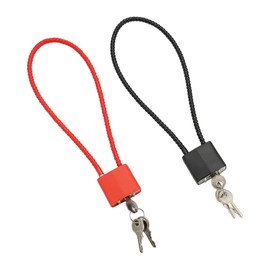 2 Pieces Steel Rope Padlocks, Adjustable Long Padlock Shackle Outdoor, Flexible Cable Padlock for Suitcase, Cable Tie Wire Lock for Outdoor Indoor Wheelie Bin Bicycle Suitcase Gate Gym Locker Wire