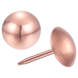 uxcell Upholstery Tacks Nail Pins Furniture, 200Pcs 11x17mm Thumb Tack Pins Assortment Kit Carbon Steel for Home Sofa DIY Decorative Nail Heads Nails, Rose Gold