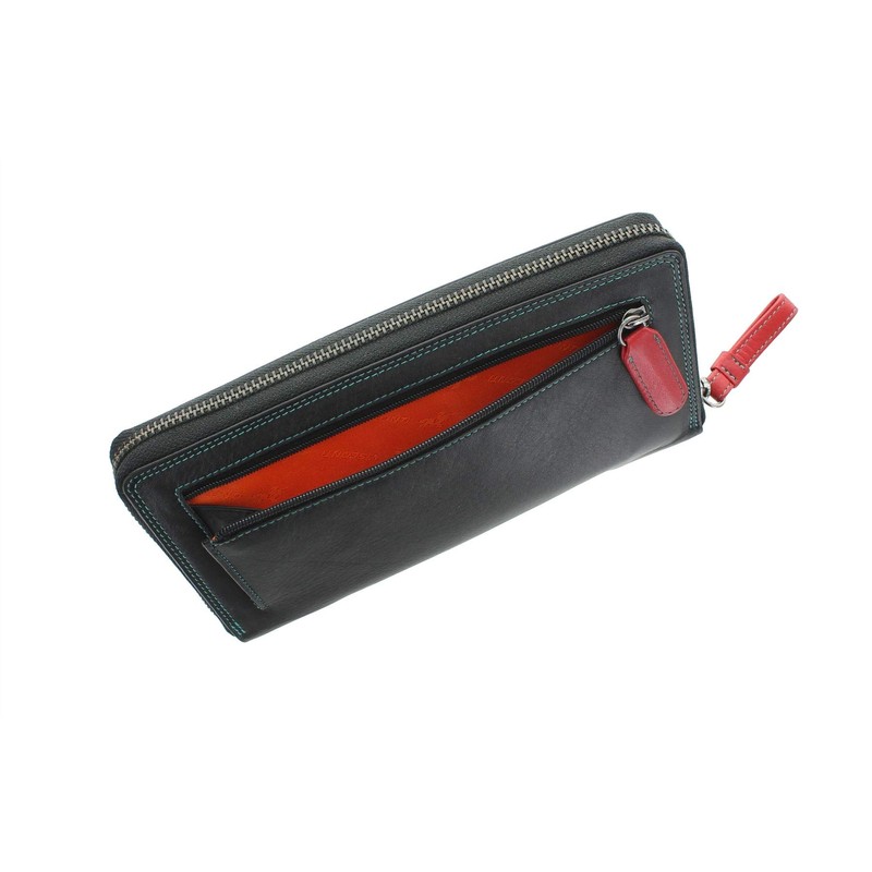 VISCONTI Leather Spectrum Collection IRIS Zip Round Purse with RFID