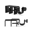 Over-Blinds Curtain Rod Brackets for Outside-Mount Blinds, Black 3-Pack