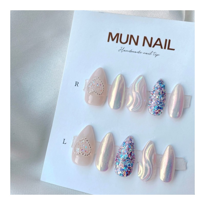 MunNail Heart Wave❤️ - Long Oval / MunNail 하트물결❤️ -
