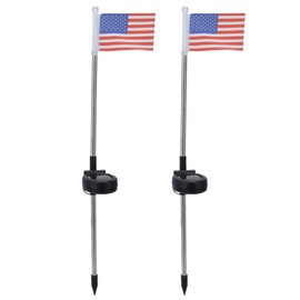 2PCS Solar Powered Garden Light  Flag Lawn Stake Lamp for Outdoor Landscape Lighting Decoration White Light