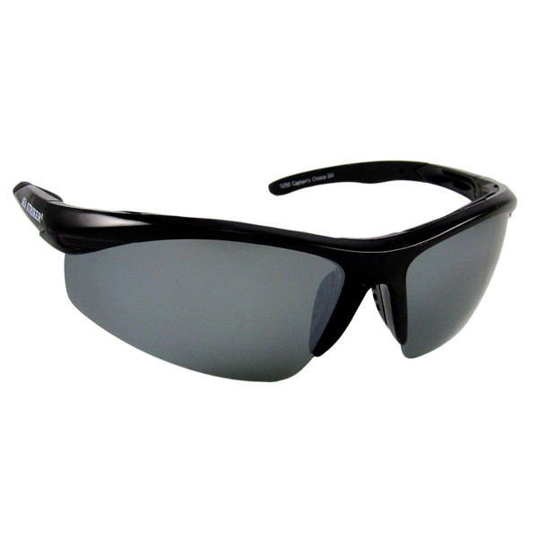 Sea Striker Captain's Choice Polarized Sunglasses with Black Frame,Silver Mirror and Grey Lens (Fits Medium to Large Faces)