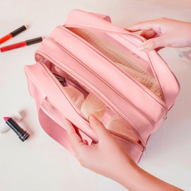 Cosmetic Bag Toiletry Bag Women's Toiletry Bag Men Dry and Wet Separation Portable Waterproof Toiletry Bag Makeup Bag with Large Capacity Storage Bag, pink, Modern