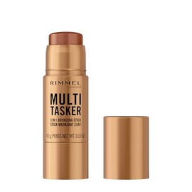 Rimmel Multi Tasker - Barra bronceadora 3 en 1, 003 Tan, brillo esculpido y bronceado, uso durante todo el día, acabado transparente y húmedo, infundi