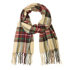 Wrapables® Plaid Long Winter Warm Scarf Wrap with Fringe, Red and Green
