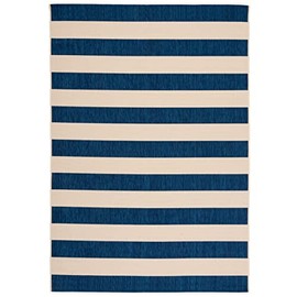 SAFAVIEH Courtyard Collection Accent Rug - 2' x 3'7", Beige & Navy, Non-Shedding & Easy Care, Indoor/Outdoor & Washable-Ideal for Patio, Backyard, Mudroom (CY6812-25812)