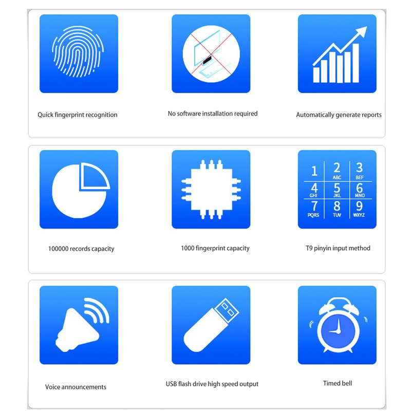 Time Clock Fingerprint Attendance Machine Intelligent Biometric Fingerprint Time Attendance