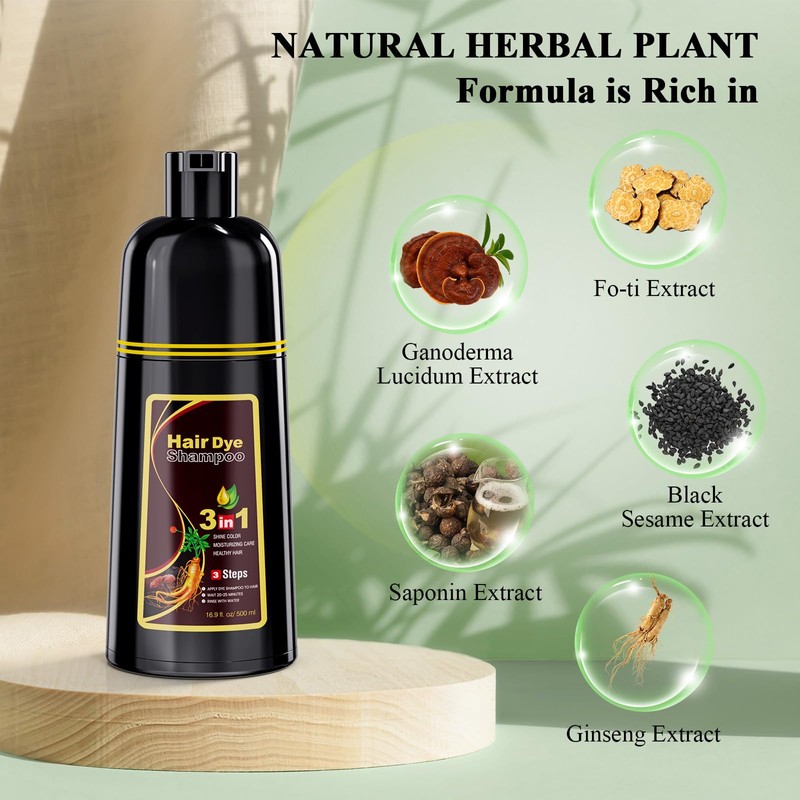 Hair Dye Hair Dye Shampoo for Men and Women Dark