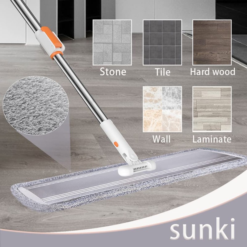 Flat Mop for Cleaning Floors Heavy Duty Microfiber Wet Mop
