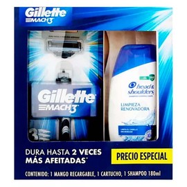 Pack Rastrillo Mach3 + Shampoo 180ml