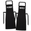 HUBBY & WIFEY - Matching Printed Aprons Couples Gift Set