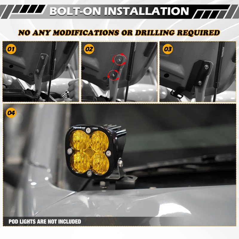 T-TOP WLS No-Drill A-Pillar Ditch Light Brackets for 2022-2026 Nissan