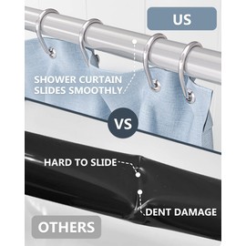 Skywin Shower Rod Cover - 2 Pack Silver 58 In length Protective Shower Rod Covers Plastic Existing Curtain Rod - Easy to Install Shower Curtain Rod Cover Makes Curtains Easily Glide