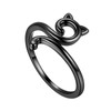 Lovely Cat Ring Black Gun Plated Animal Cat Adjustable Ring