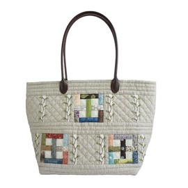 AKEMI SHIBATA [Patchwork Kit by Akemi Shibata] Bag of Kagoomi, Finished Product Size (H x W x D): 9.4 x 14.6 x 5.5 inches (24 x 37 x 14 cm), Handle Included