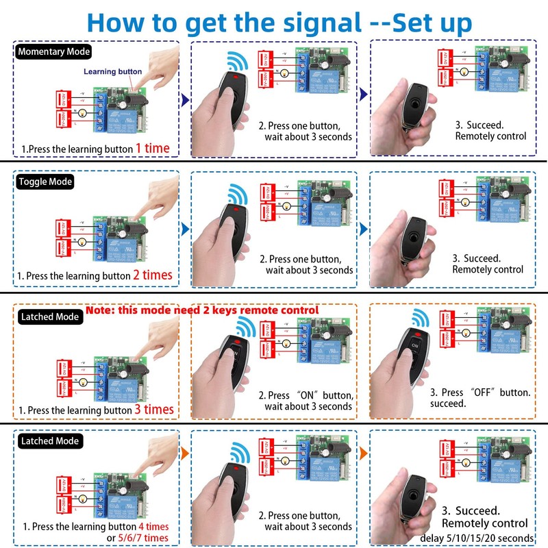 DieseRC Wireless Remote Control Switch 5 V 12 V 24