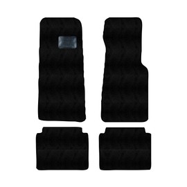 Carpet Front & Rear Floor Mats, Black, Compatible with Jaguar XJS 1996 1995 1994 1993 1992 (Includes Heel Pad)