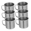 ABOOFAN 6Pcs 190ml Stainless Steel Kids Water Cups Handle Unbreakable