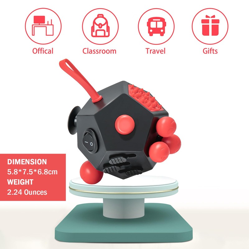 VCOSTORE Fidget Cube With 12 Sides - Original Figet Cube