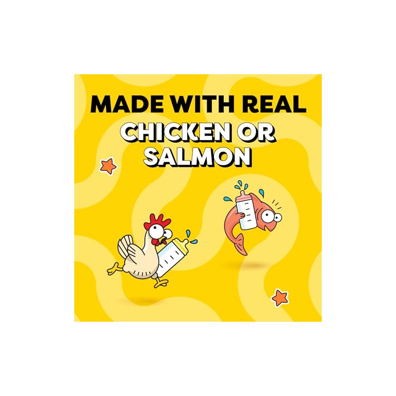 Temptations Puree Kitten Treats Lickable, Chicken and Salmon Variety Pack,