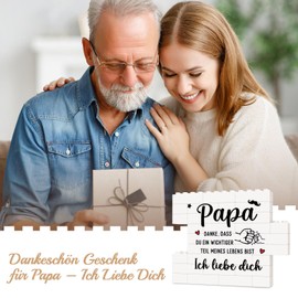 Danke Geschenk Papa, Geburtstagsgeschenk für Papa – Puzzle Dekoration, liebevolle Vater Geschenk von Tochter Sohn, Dankeschön Geschenk Vater Geburtstag & Weihnachten für Vater Stiefpapa Männer