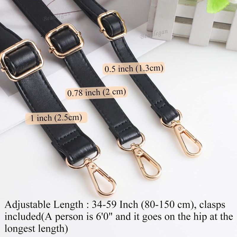 Beaulegan Classic Long Purse Strap Replacement, Microfiber Leather, Adjustable for