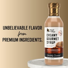 Creamy Gourmet Breakfast & Dessert Syrup | Organic Ingredients - Clean Label | No Preservatives, Artificial Flavors, or Corn Syrup | Gluten-Free | Dutch Village Snickerdoodle 12 fl oz - 1 PK