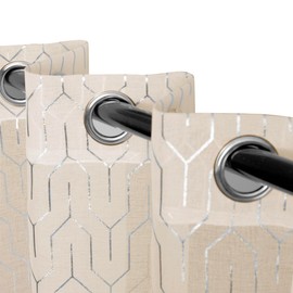 Superior Sheer Curtains, Curtains Perfect for Natural Light, Trellis Window Accents, Modern Contemporary Decor, Cormac Collection, Set of 2 Panels, 8 Grommets, 52" x 63", Ivory