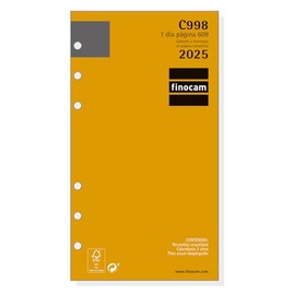 Finocam Classic Year Planner 2025, 1 Day Page, January 2025 - December 2025 (12 Months), Spanish