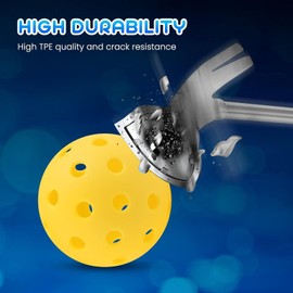 Geekman' Premium Outdoor 40-Hole PickleBalls, USAPA Approved, Set for True Flight and Consistent Bouncing, 6-Pack