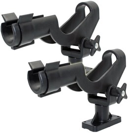 Adjustable Power Lock Rod Holder with 2 Side Mounts Boat Fishing Rod Racks Folding Holder with Large Clamp Opening(RH50-2pcs)