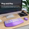 Wireless Ergonomic Keyboard and Mouse Combo with PU Wrist Rest,
